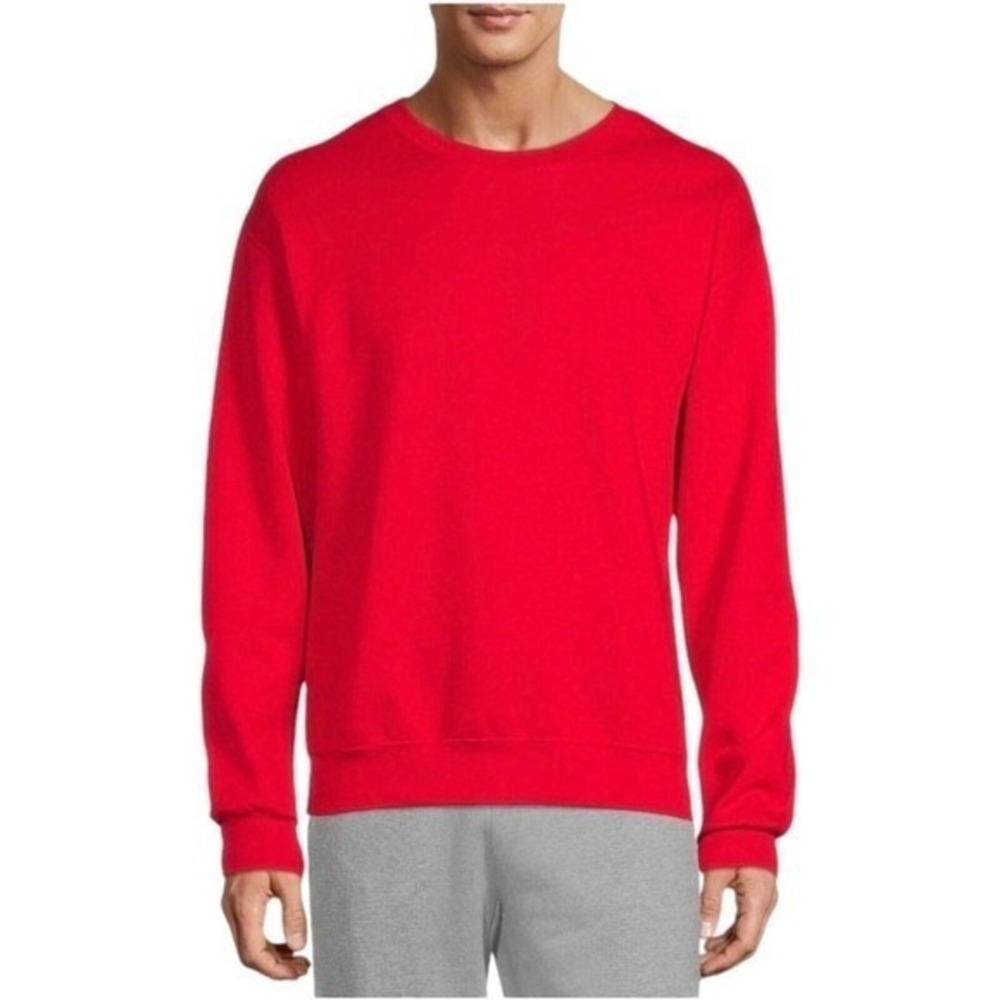 Athletic Works Sweater Mens  Large 42-44 Red‎ Cotton Sweatshirt Pullover Comfort - Picture 8 of 12